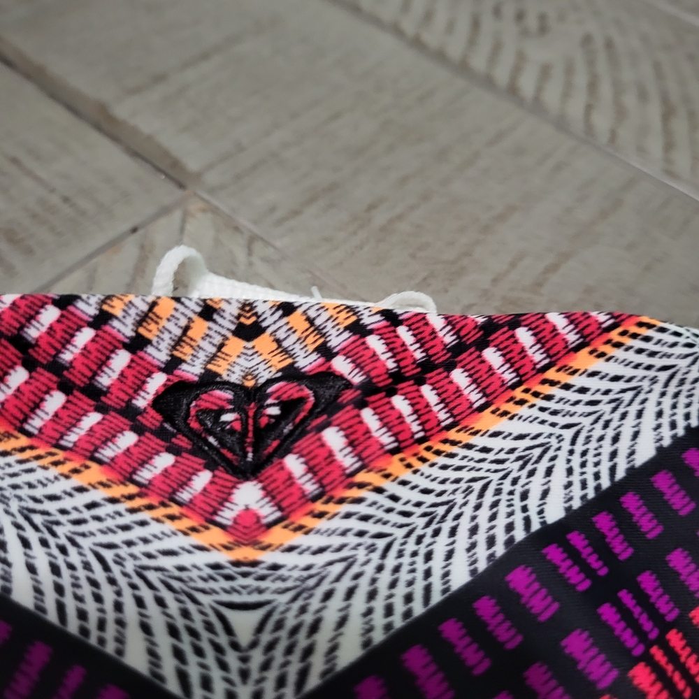 Roxy Black & White Tribal Swimwear Bottoms with Pink and Orange Accents - Picture 6 of 6